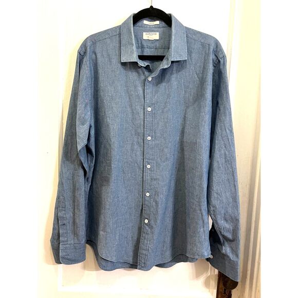 ALBIATE 1830 Milano for J. Crew Blue Ludlow Button Up Shirt Top Mens Size XL - Picture 2 of 10